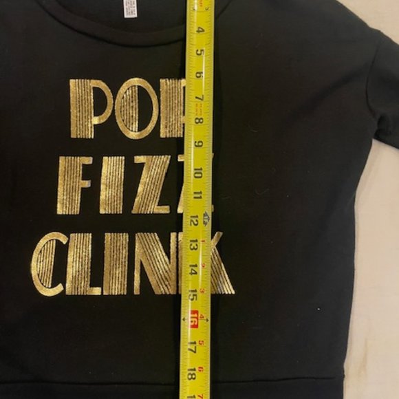 Leith Sweater Gold Text Pop Fizz Clink Size XS - Picture 7 of 7